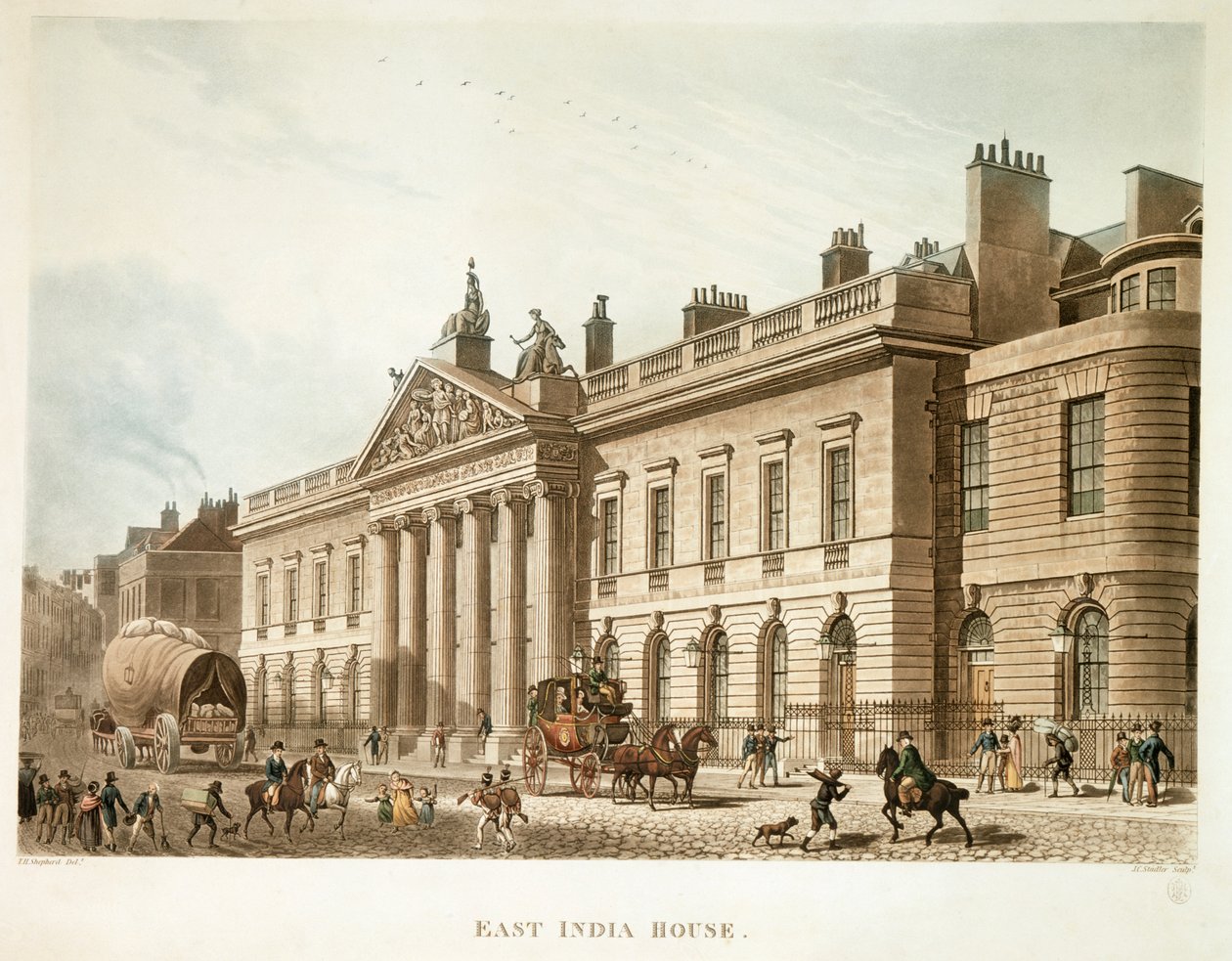 East India House, Londýn, 1817 od Joseph Constantine Stadler