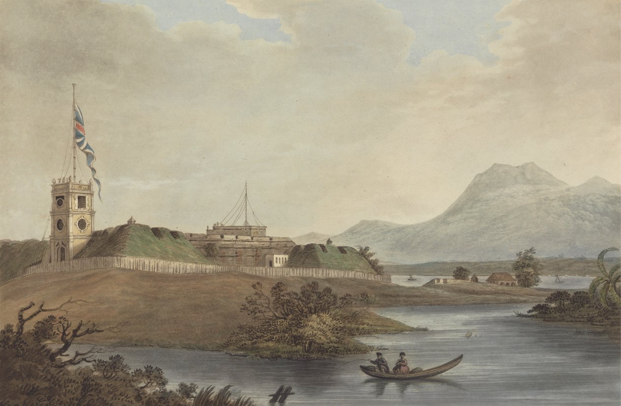 Fort Marlborough, Benkulen, Sumatra, 1799 od Joseph Constantine Stadler