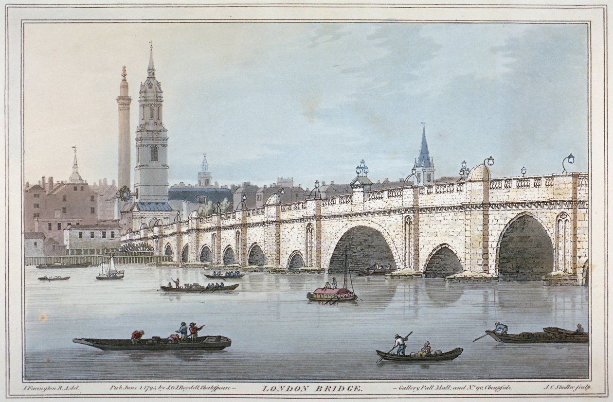 Starý londýnský most, 1795 od Joseph Constantine Stadler