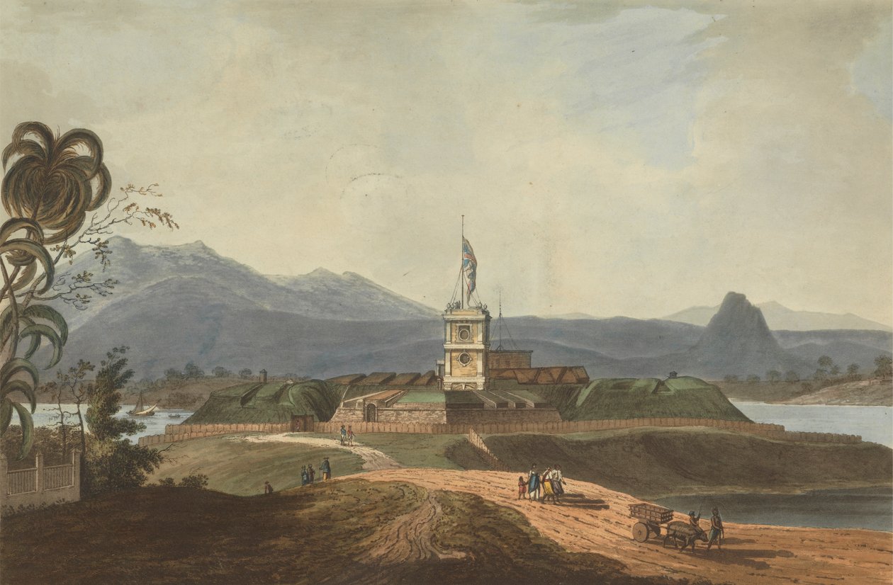 South East View of Fort Marlborough, Benkulen, Sumatra, 1799 od Joseph Constantine Stadler