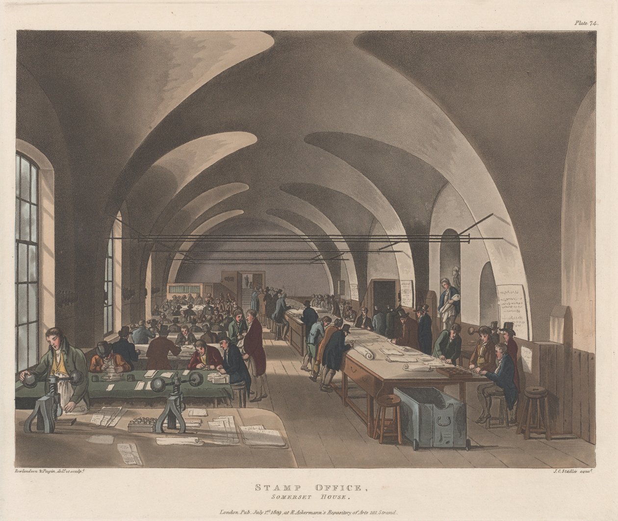 Známkový úřad, Somerset House, 1. července 1809, 1. července 1809. od Joseph Constantine Stadler