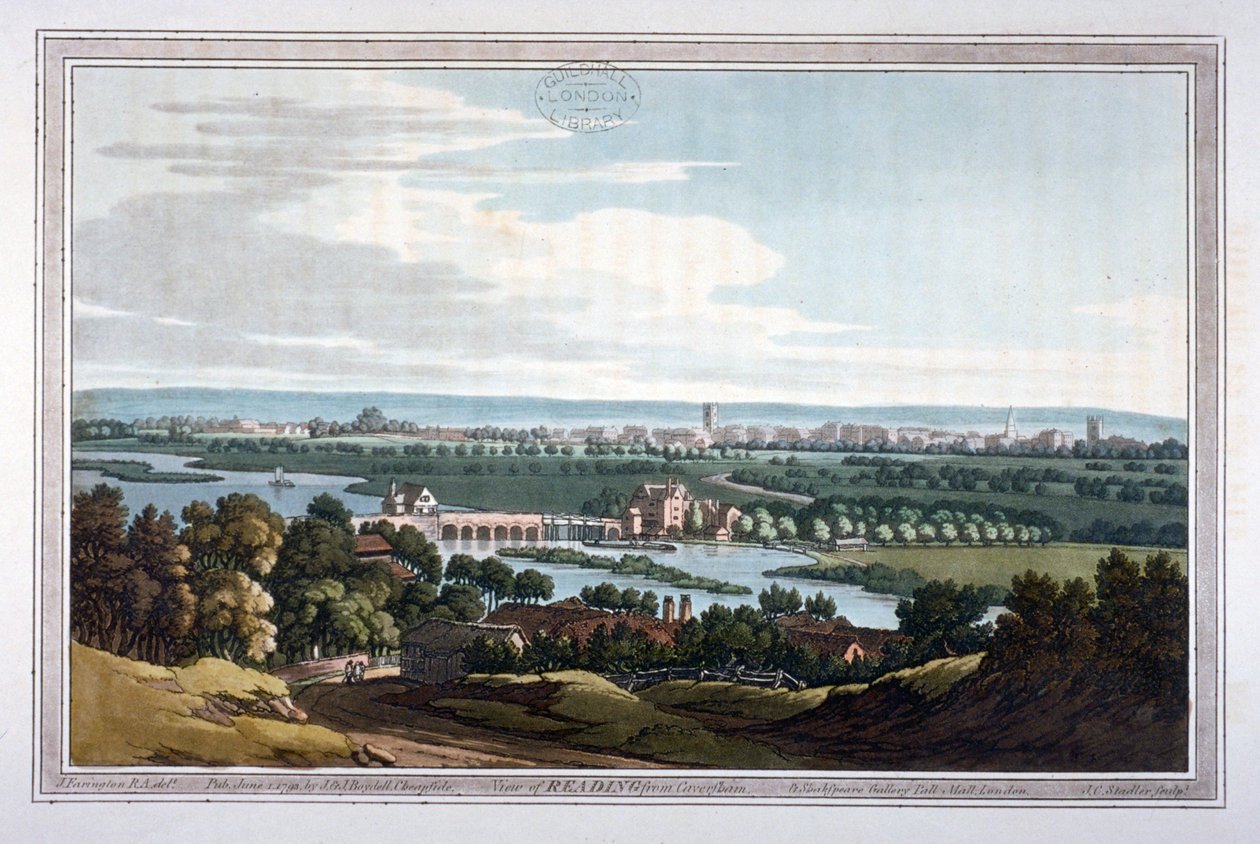 Pohled na Reading z Caversham, Berkshire, 1793 od Joseph Constantine Stadler