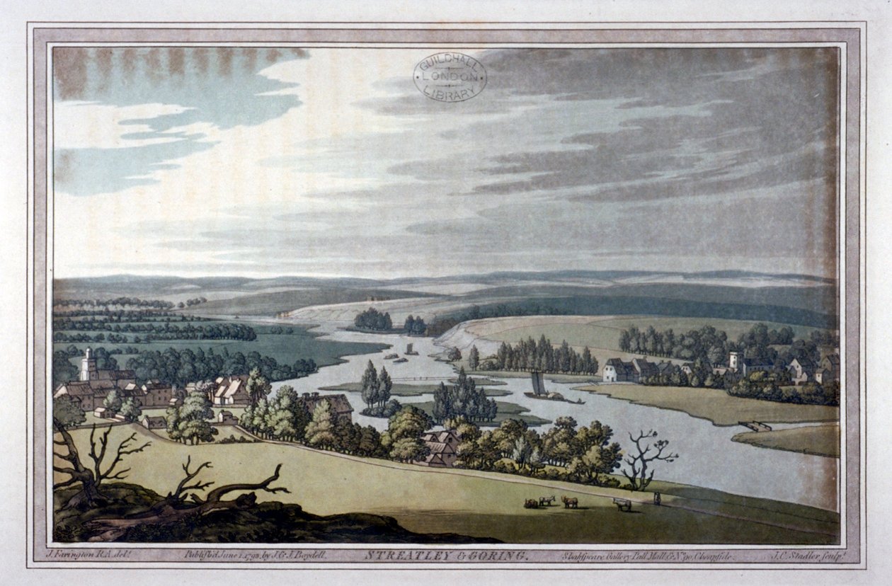 Pohled na Streatley a Goring v Berkshire a Oxfordshire, 1793 od Joseph Constantine Stadler