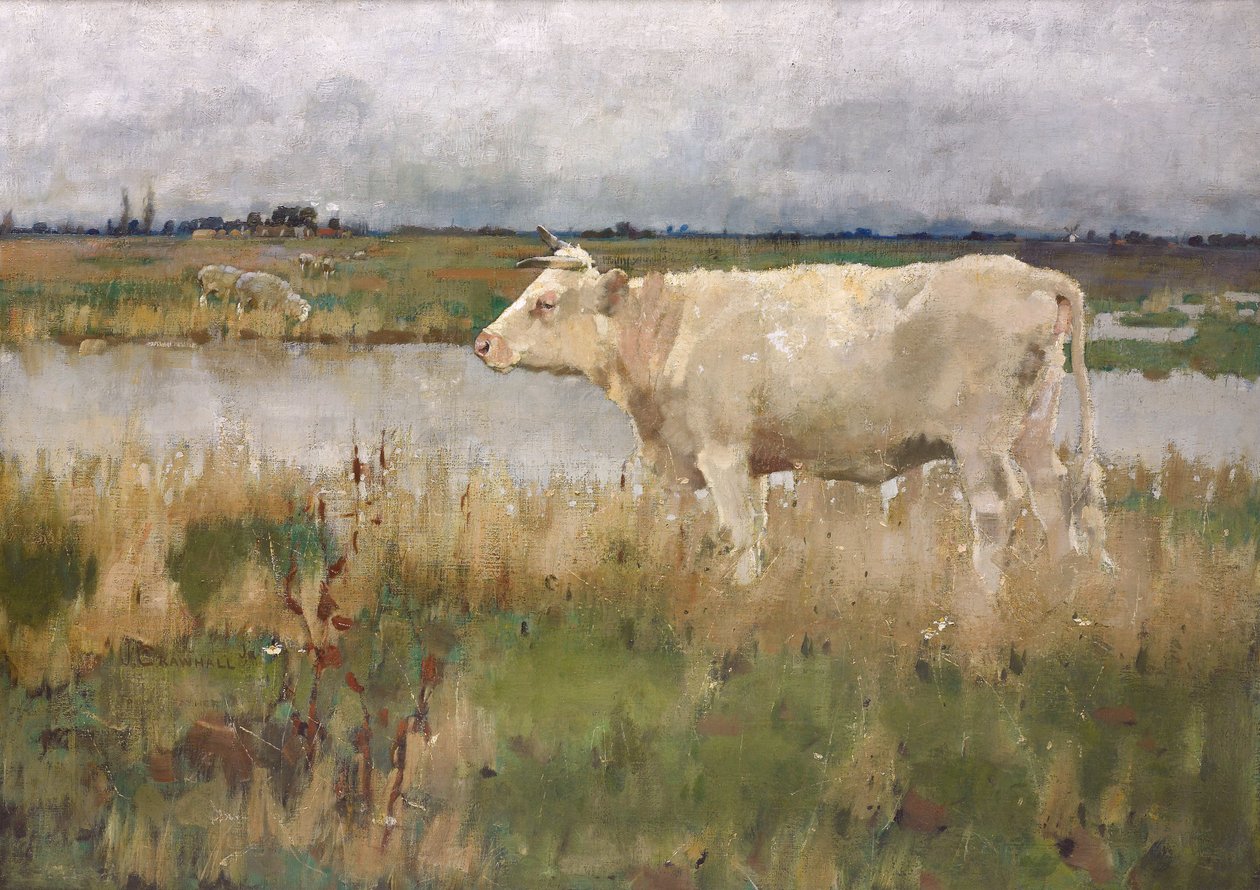 A Lincolnshire Pasture, cca 1882-3 (olej na plátně) od Joseph Crawhall