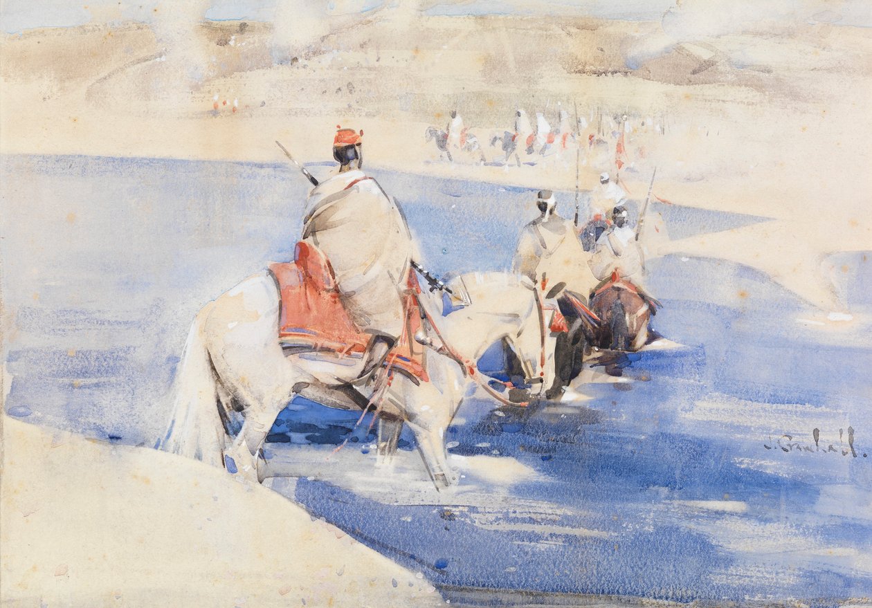 Arabský nájezd (akvarel s kvašem na papíře) od Joseph Crawhall