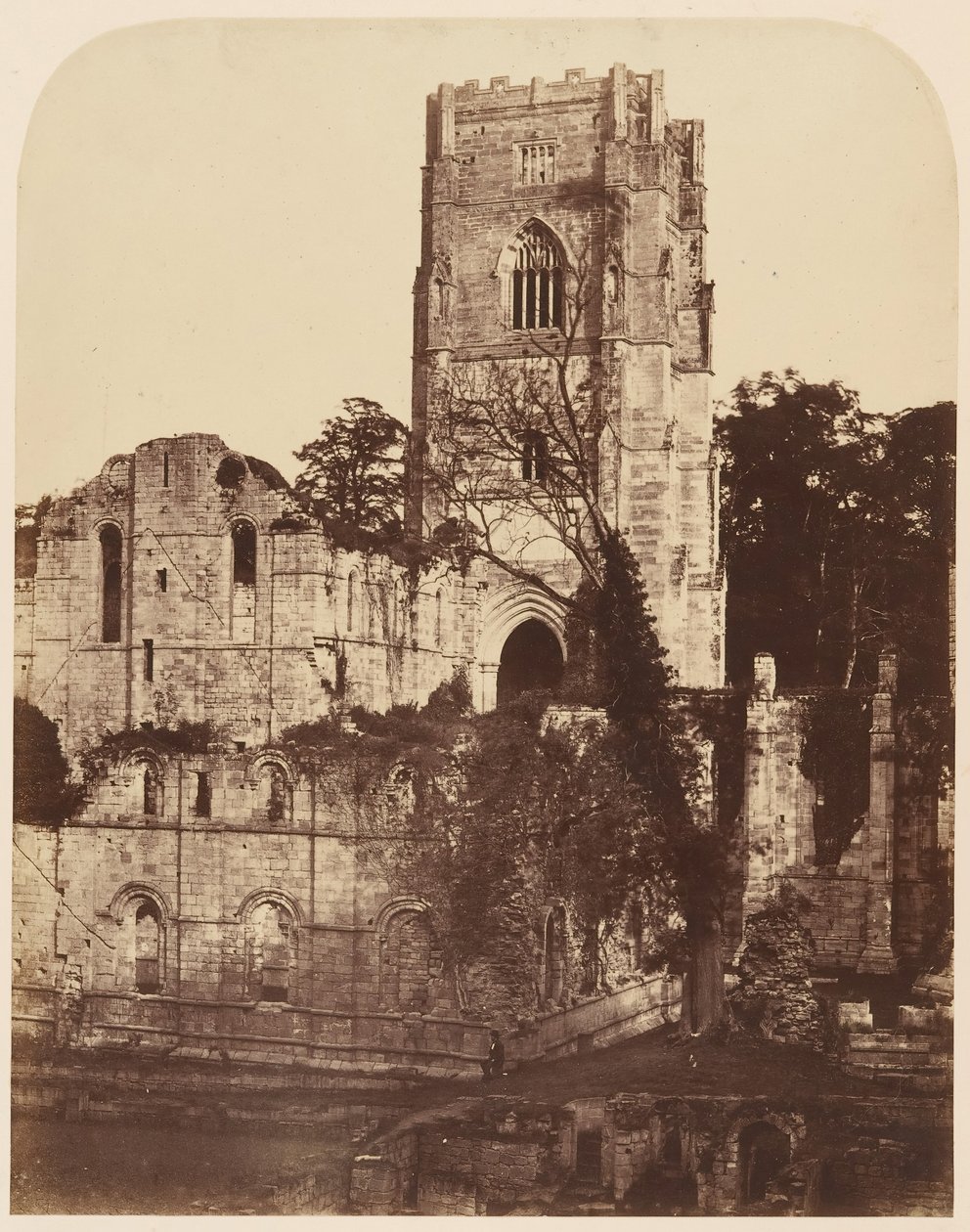 Fountains Abbey. Kostel a kapitula, 50. léta 19. století. od Joseph Cundall