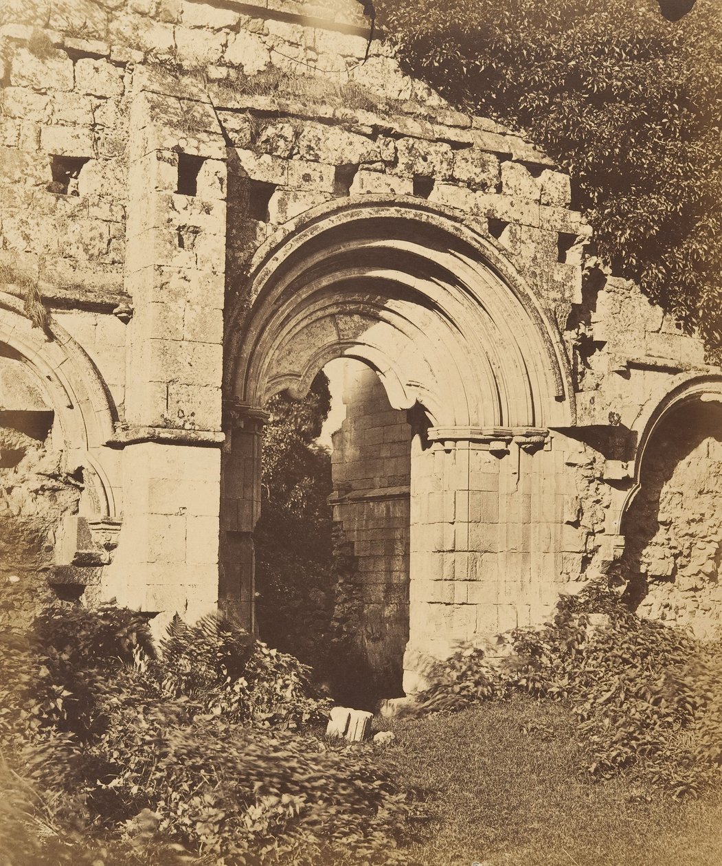 opatství Rievaulx. Brána menzy, 50. léta 19. století. od Joseph Cundall