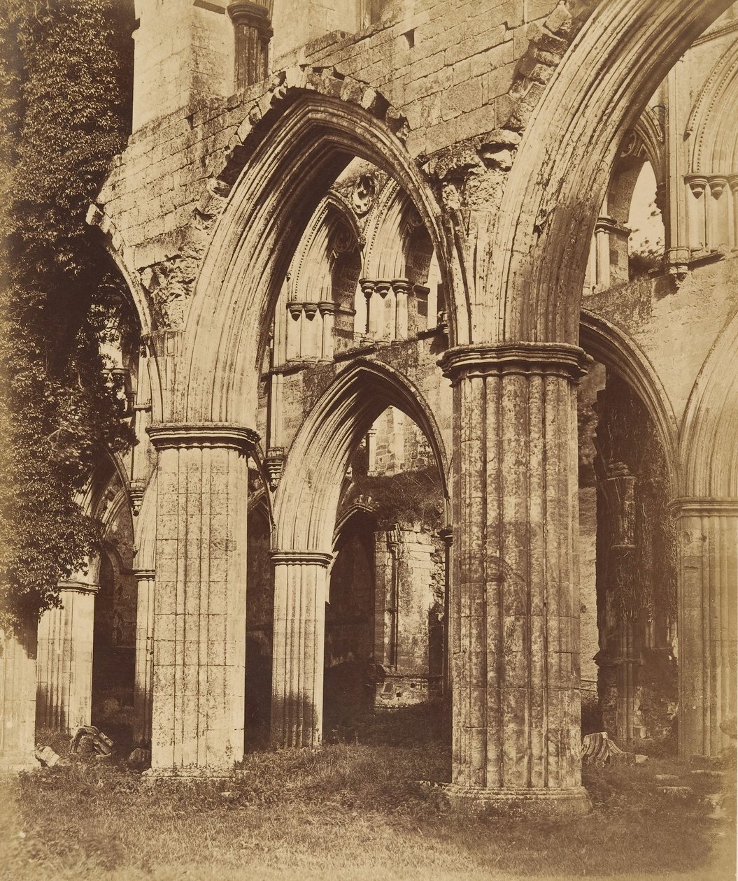 opatství Rievaulx. Pohled přes sbor, 50. léta 19. století. od Joseph Cundall