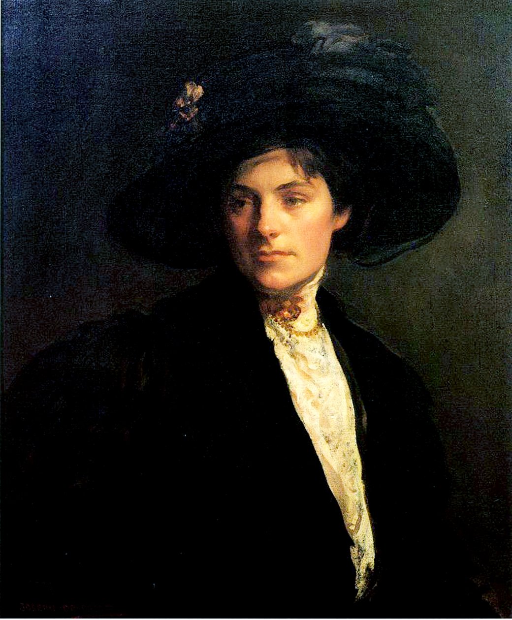 Žena s černým kloboukem, 1910 od Joseph DeCamp