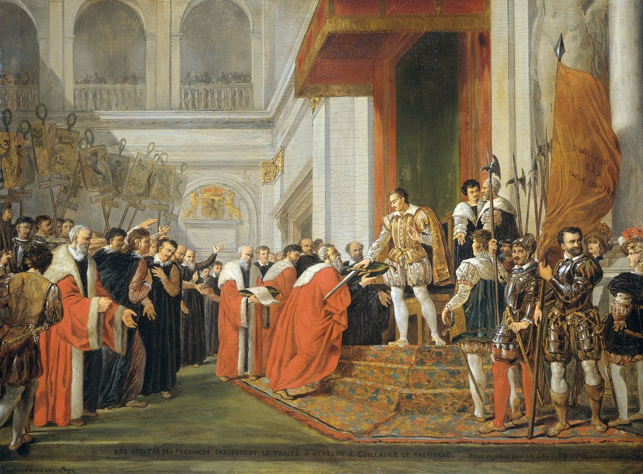 Utrechtská unie od Joseph Denis Odevaere (signed by artist)