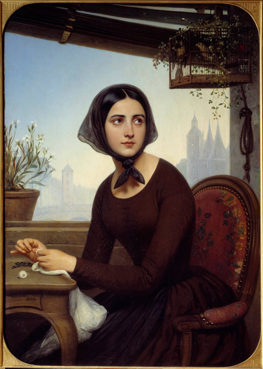 Legrační, jak se zabavit v nepřítomnosti Germainovy ilustrace pro „Les mysteres de Paris“ od Eugene Sue. Obraz Joseph-Desire Court (1798-1865) 1844 Ne. 1,12x0,8 m Rouen, Musee des Beaux Arts od Joseph Desire Court