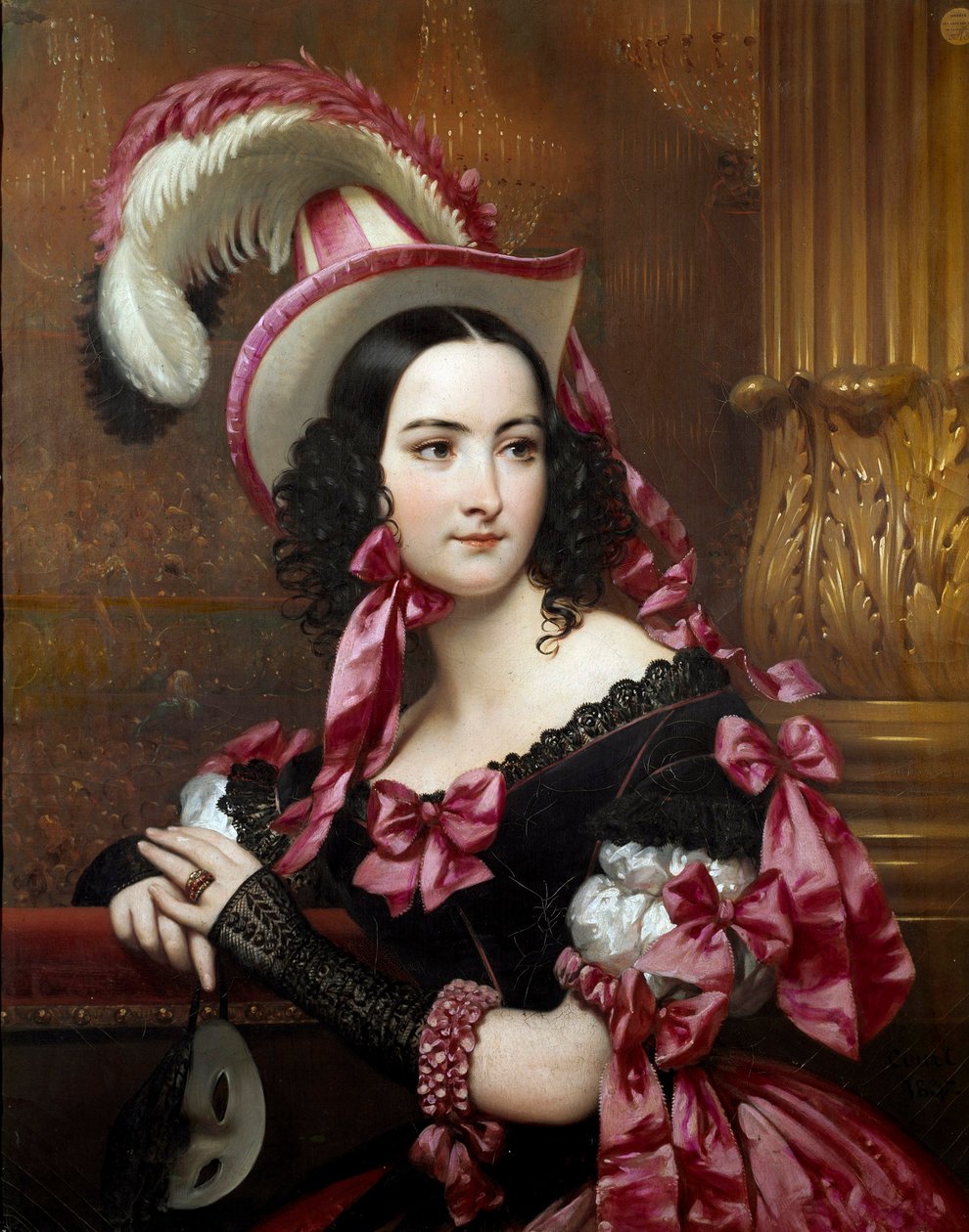 Obraz masky Benátčana na plese od Josepha Courta (1797-1865) 1837 Rouen, Musee des Beaux Arts od Joseph Desire Court