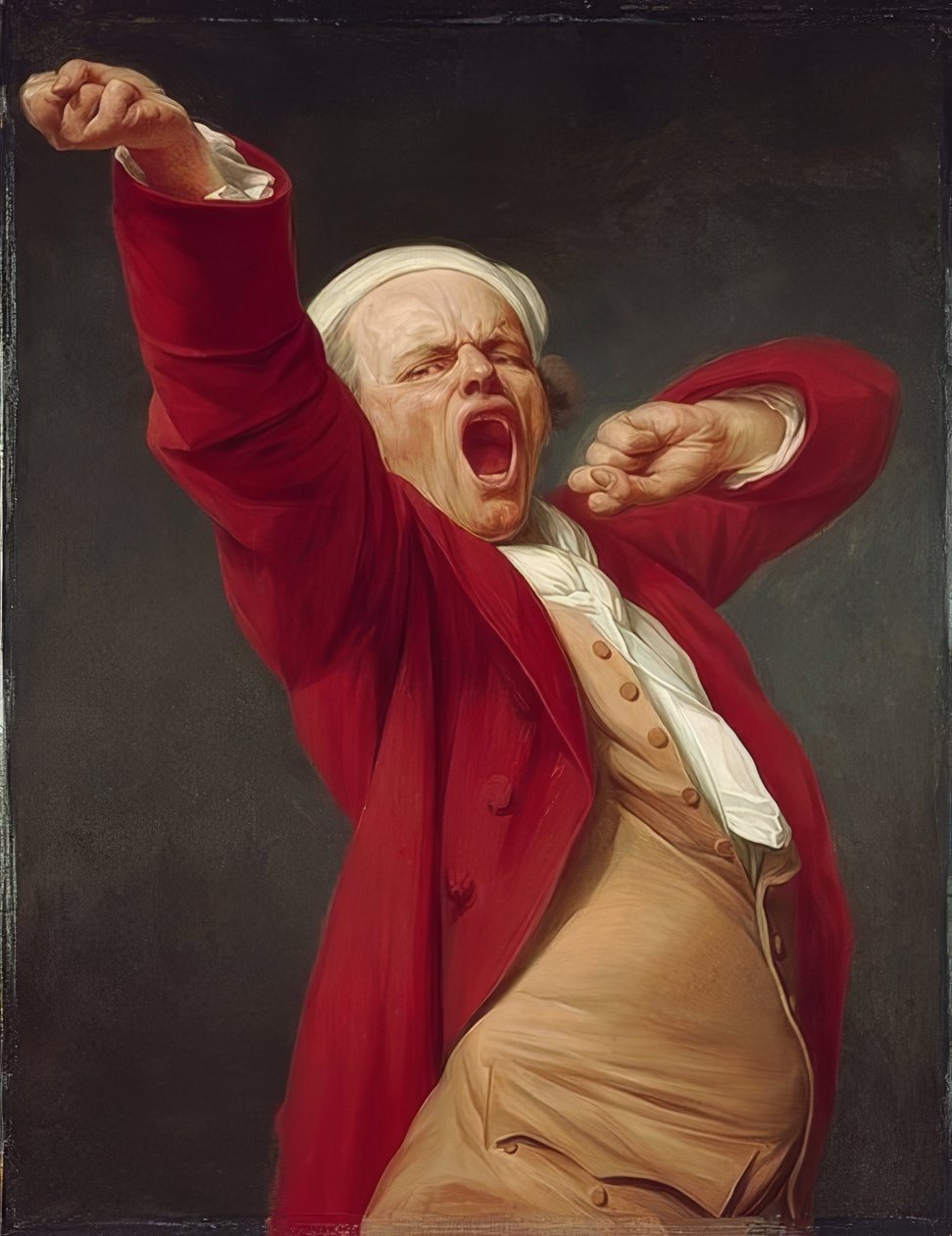 Autoportrét, zívání. 1783 od Joseph Ducreux