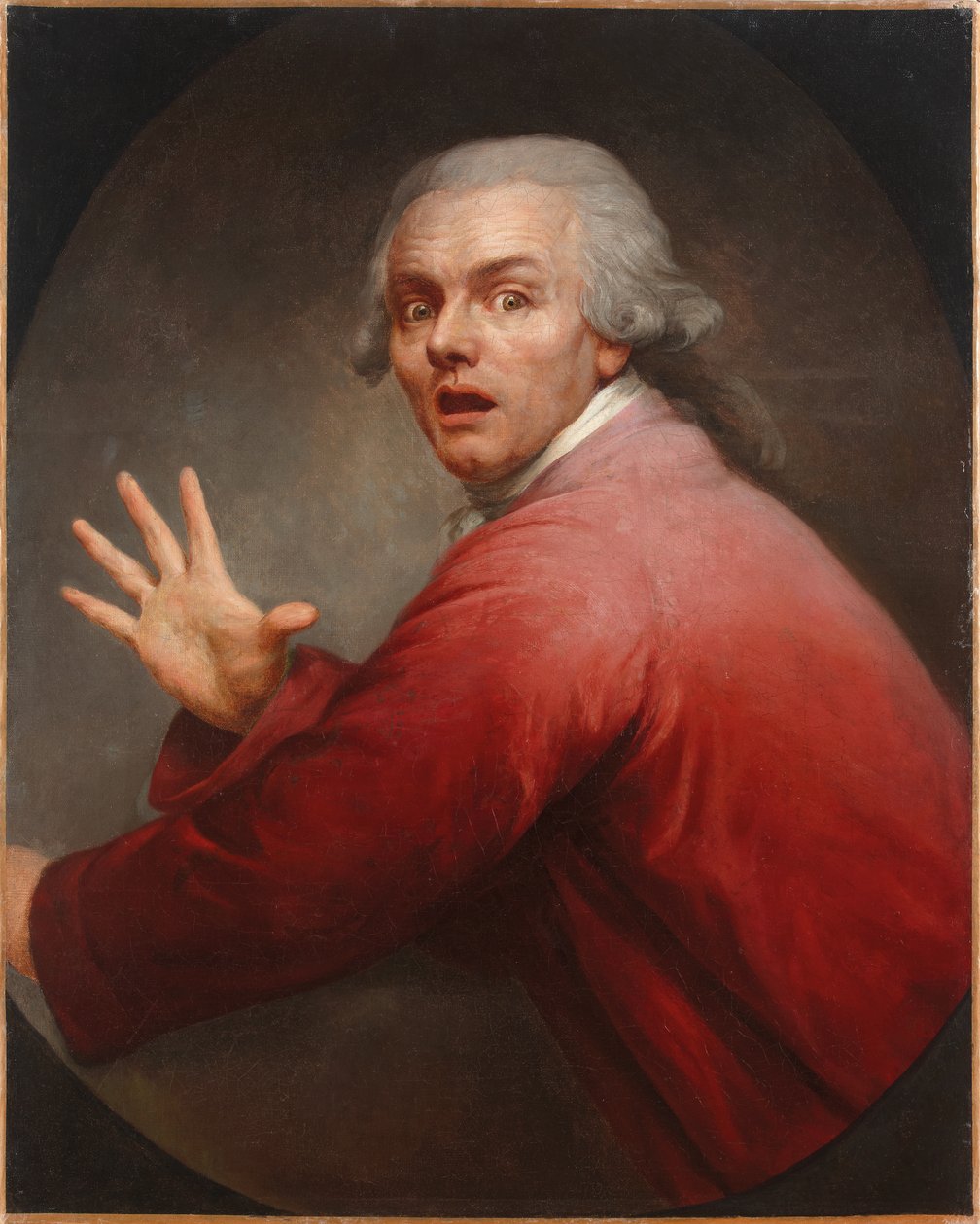 Autoportrét jako překvapený a vyděšený muž od Joseph Ducreux