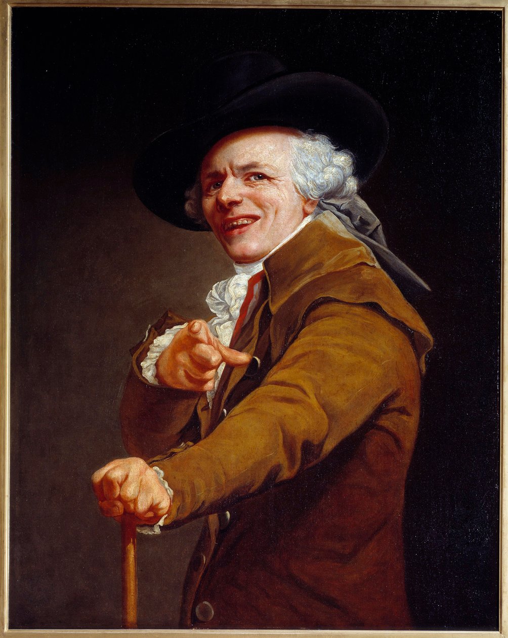 Autoportrét umělce v rysech posměvače Obraz Josepha Ducreuxe (1735-1802) 1802 Sun. 0,91x0,72 m - Autoportrét umělce s posměšným obličejem. Obraz Josepha Ducreuxe (1735-1802) 1802. 0,91 x 0,72 m. Muzeum Louvre, Paříž od Joseph Ducreux