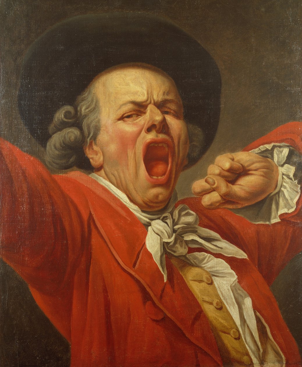 Autoportrét jako zívající muž od Joseph Ducreux