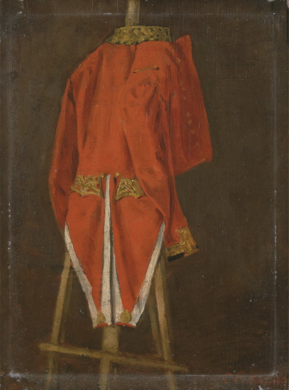Studie kabátu patřícího Johnu Faneovi (1784-1859), 11. hraběti z Westmorlandu (olej na panelu) od Joseph Edgar Boehm