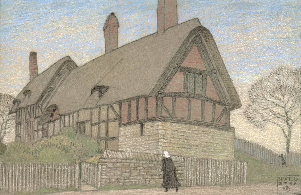 Chata Anne Hathawayové, 1918 (pastel na papíře) od Joseph Edward Southall