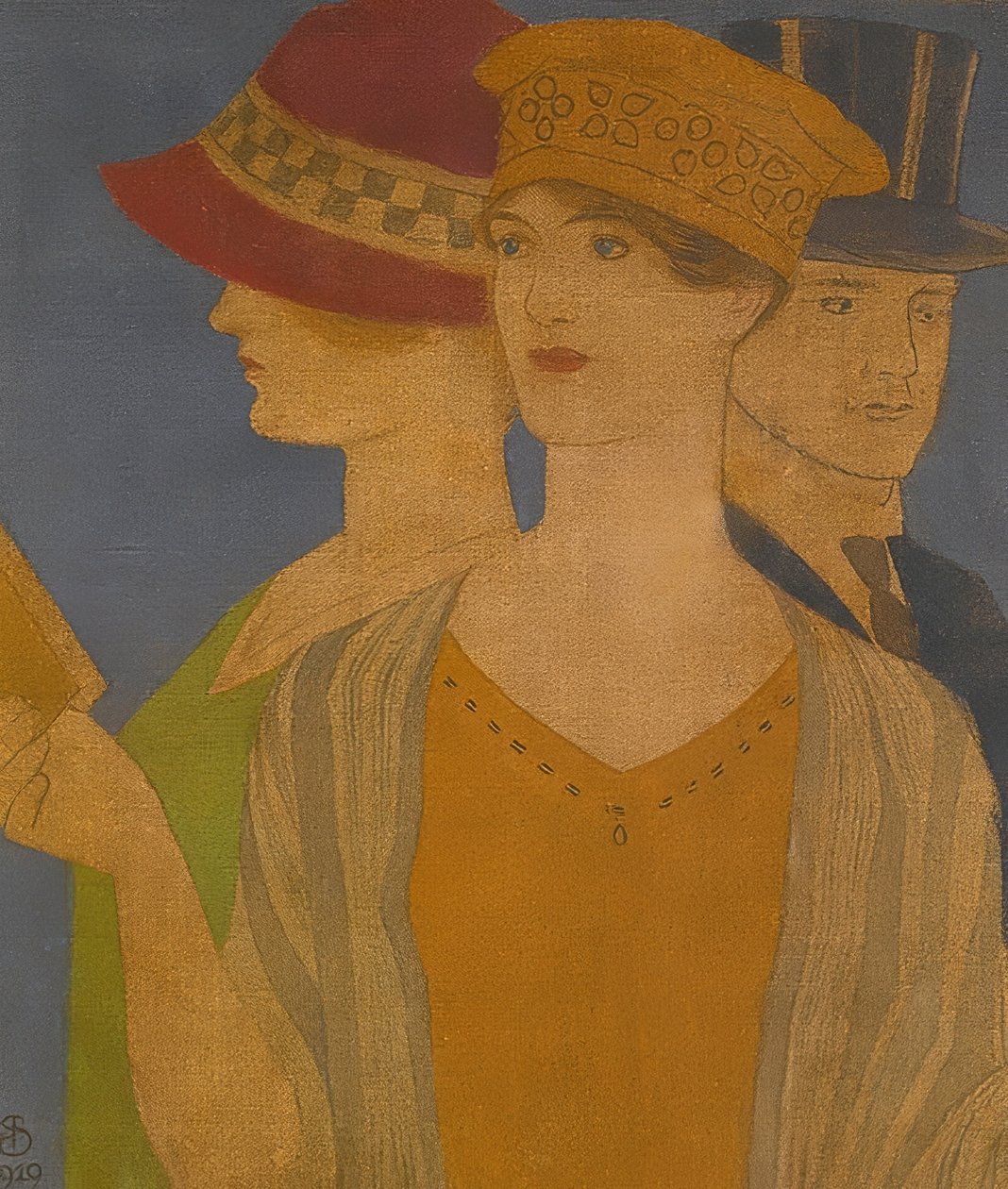 Ausstellungsbesucher (Návštěvníci výstavy). 1919 od Joseph Edward Southall