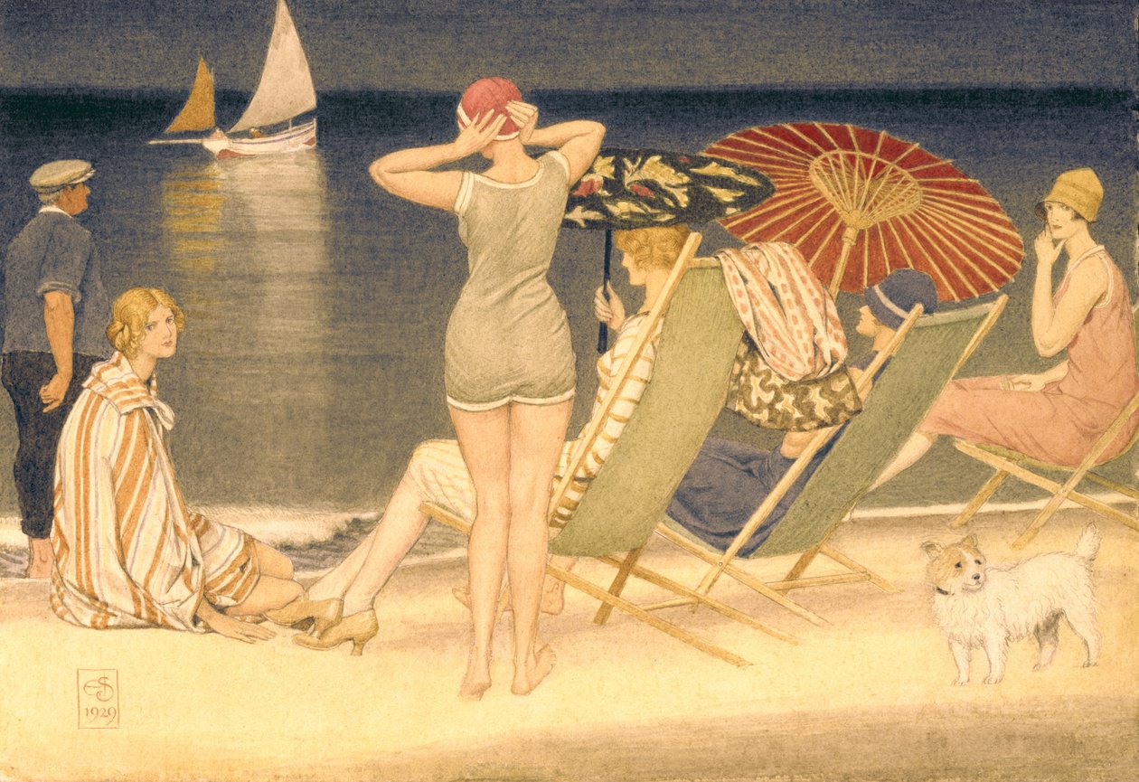 Slunečníky, 1929 (wc na papíře) od Joseph Edward Southall