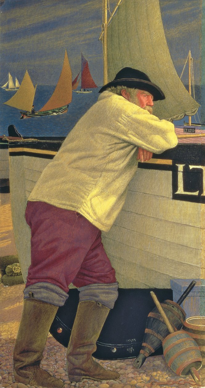Starý rybář od Joseph Edward Southall