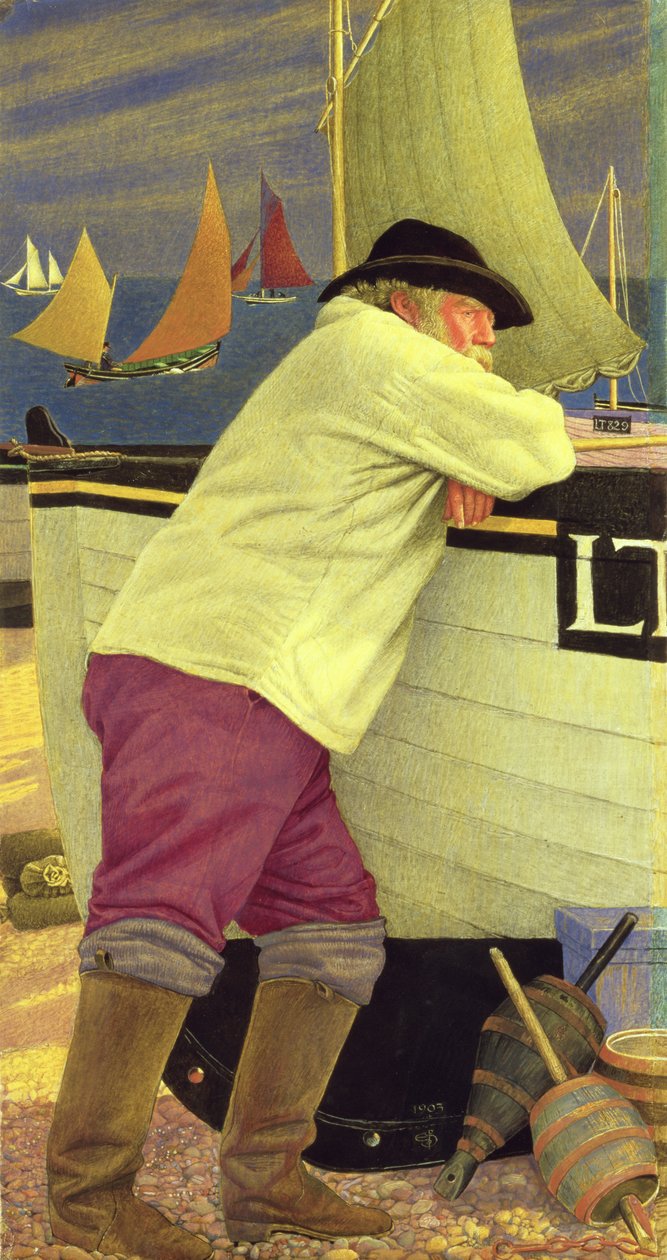 Starý rybář od Joseph Edward Southall