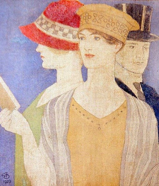 Návštěvníci výstavy od Joseph Edward Southall
