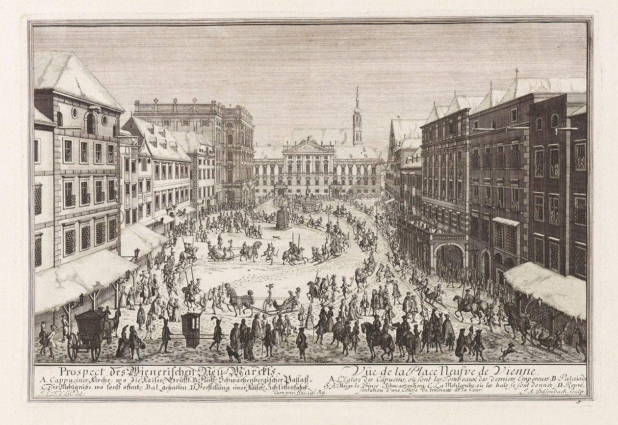 Nový trh Vídeň Neuer Markt, 1719. od Joseph Emanuel Fischer von Erlach
