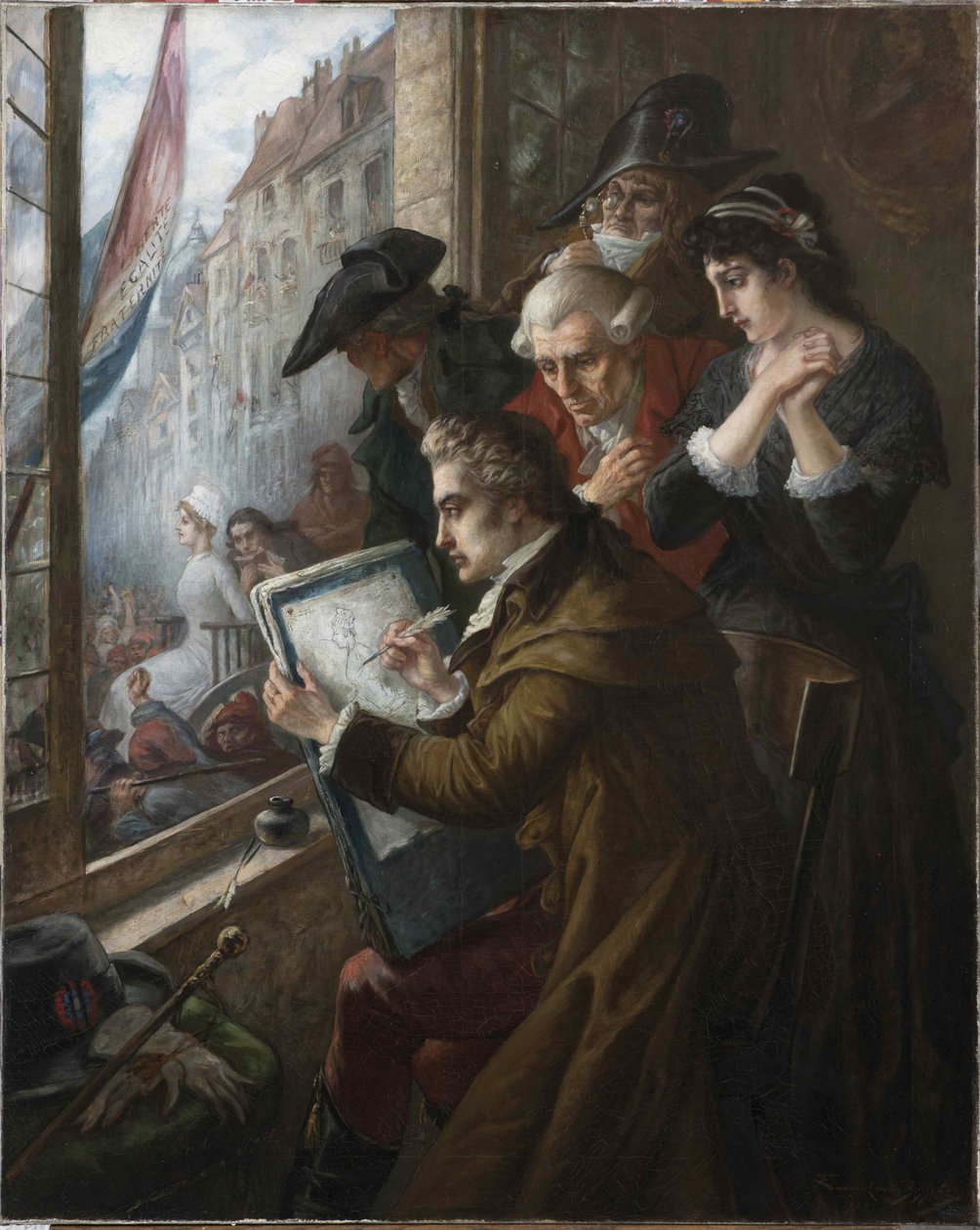 Malíř Jacques-Louis David kresba Marie-Antoinetty vedla k její popravě, 1793, 1900. od Joseph Emanuel Van Den Bussche