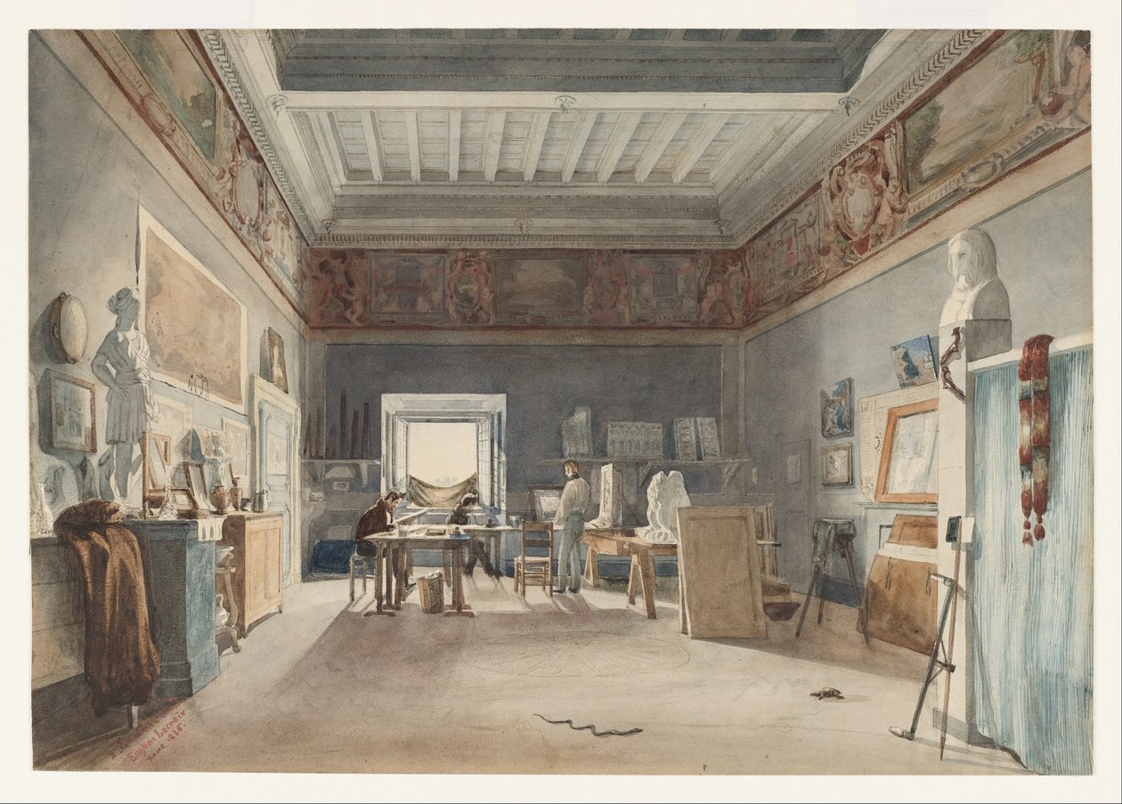 Studio ve vile Medici v Římě od Joseph Eugène Lacroix