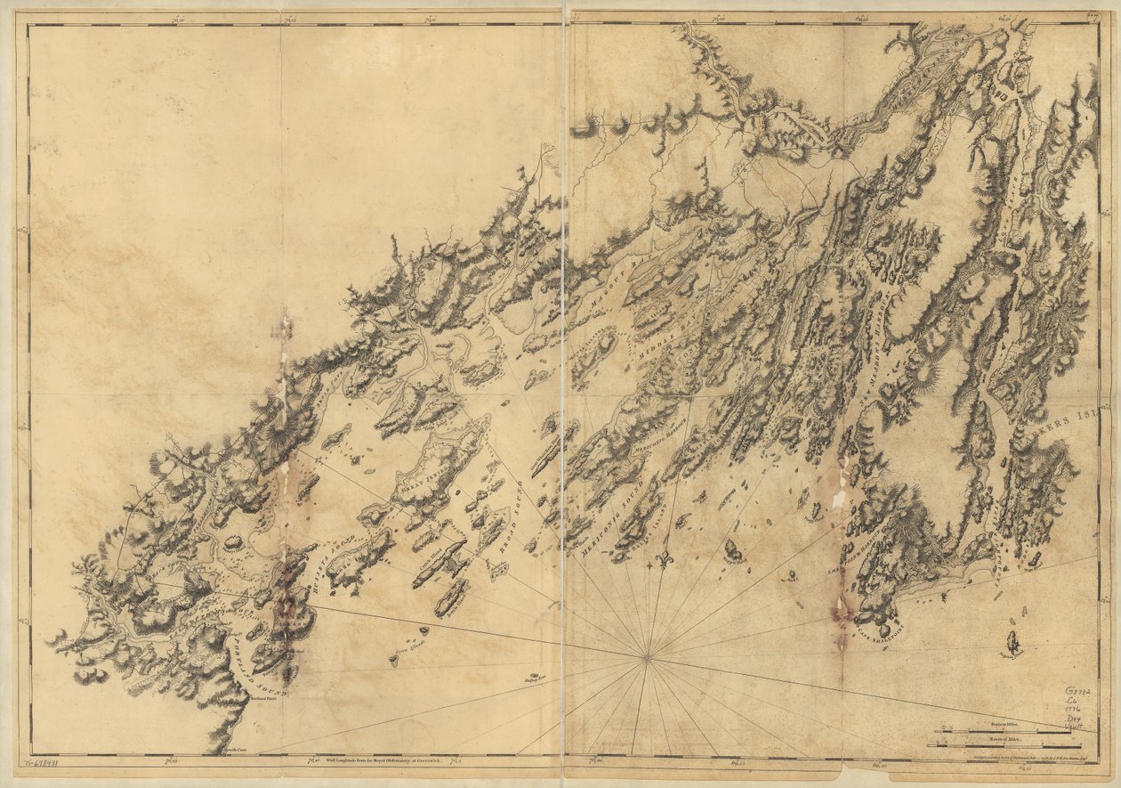 Pobřeží Maine od Salter Island po Portland Head. od Joseph F. W. Des Barres