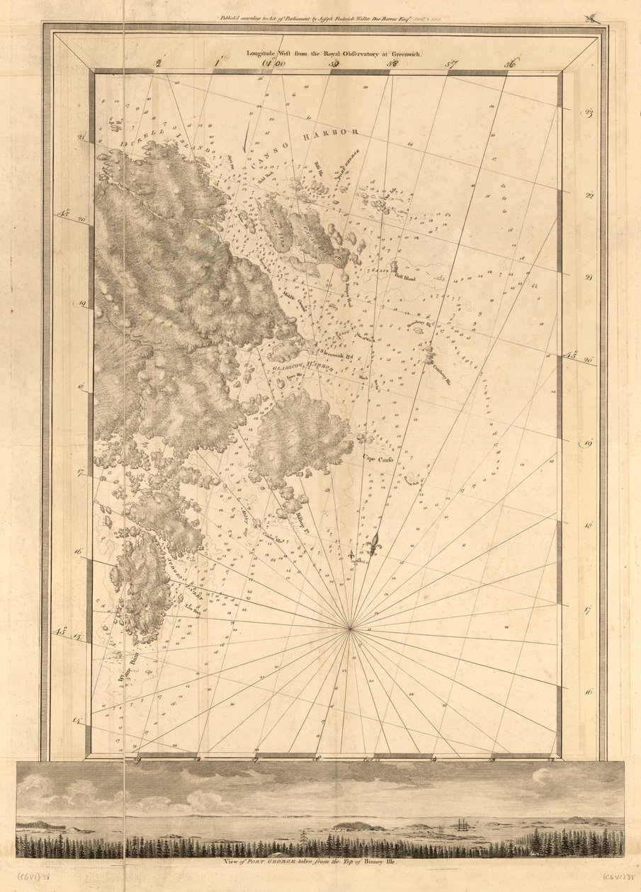 The Atlantic Neptun publikoval pro potřeby Královského námořnictva Velké Británie od Joseph F. W. Des Barres