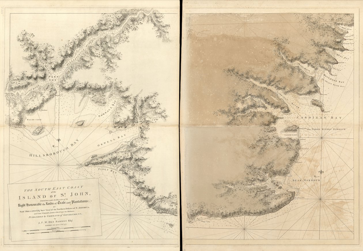 The Atlantic Neptune, publikuje pro potřeby Královského námořnictva Velké Británie, od Joseph F. W. Des Barres