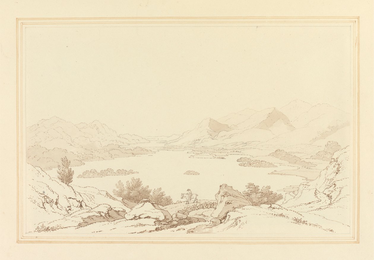 Celkový pohled na jezero Derwent Water od Joseph Farington