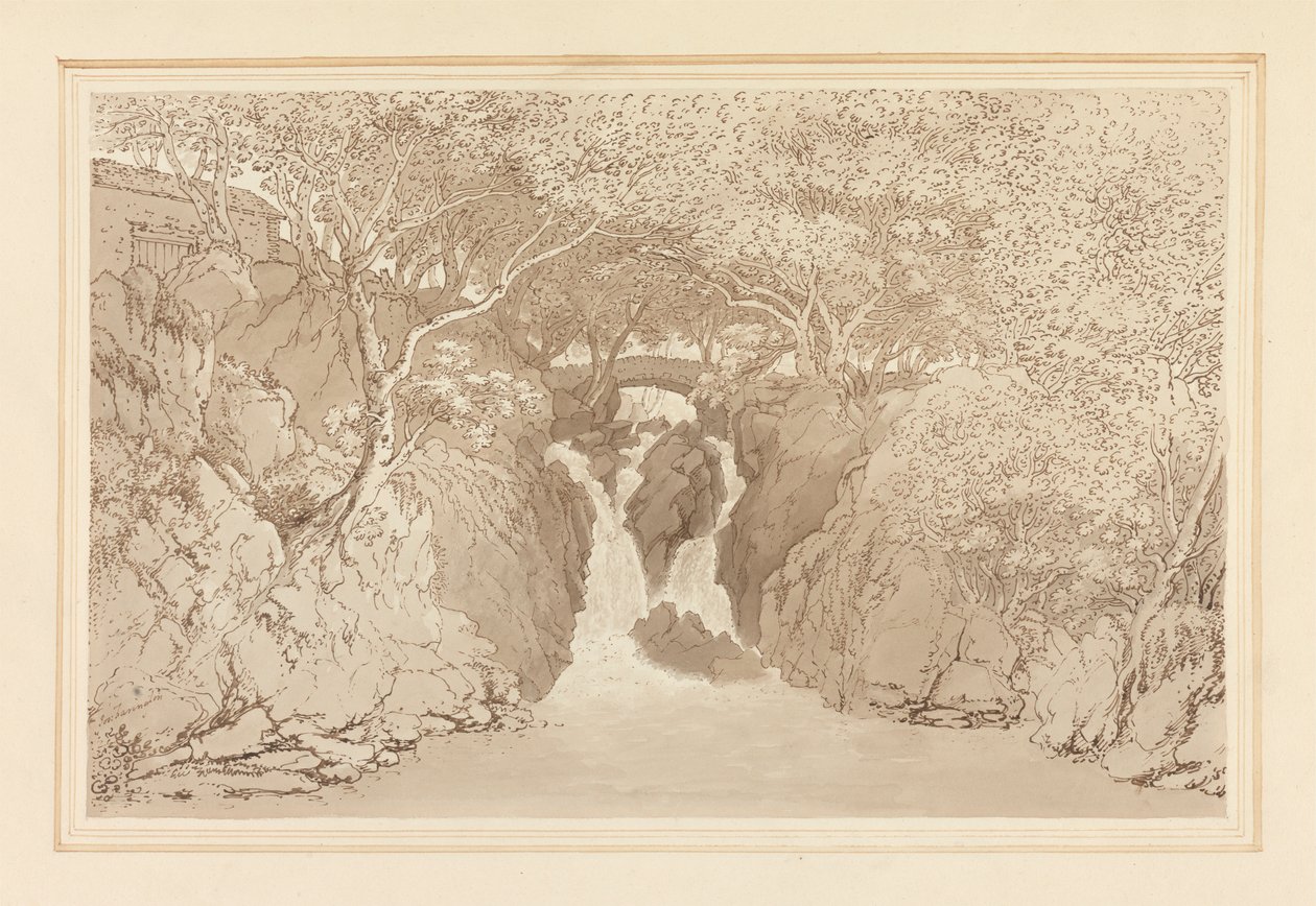 Dolní vodopád Rydal od Joseph Farington