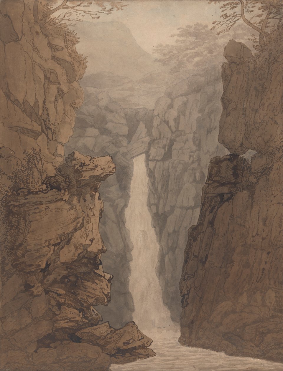 Vodopád v Lake District od Joseph Farington