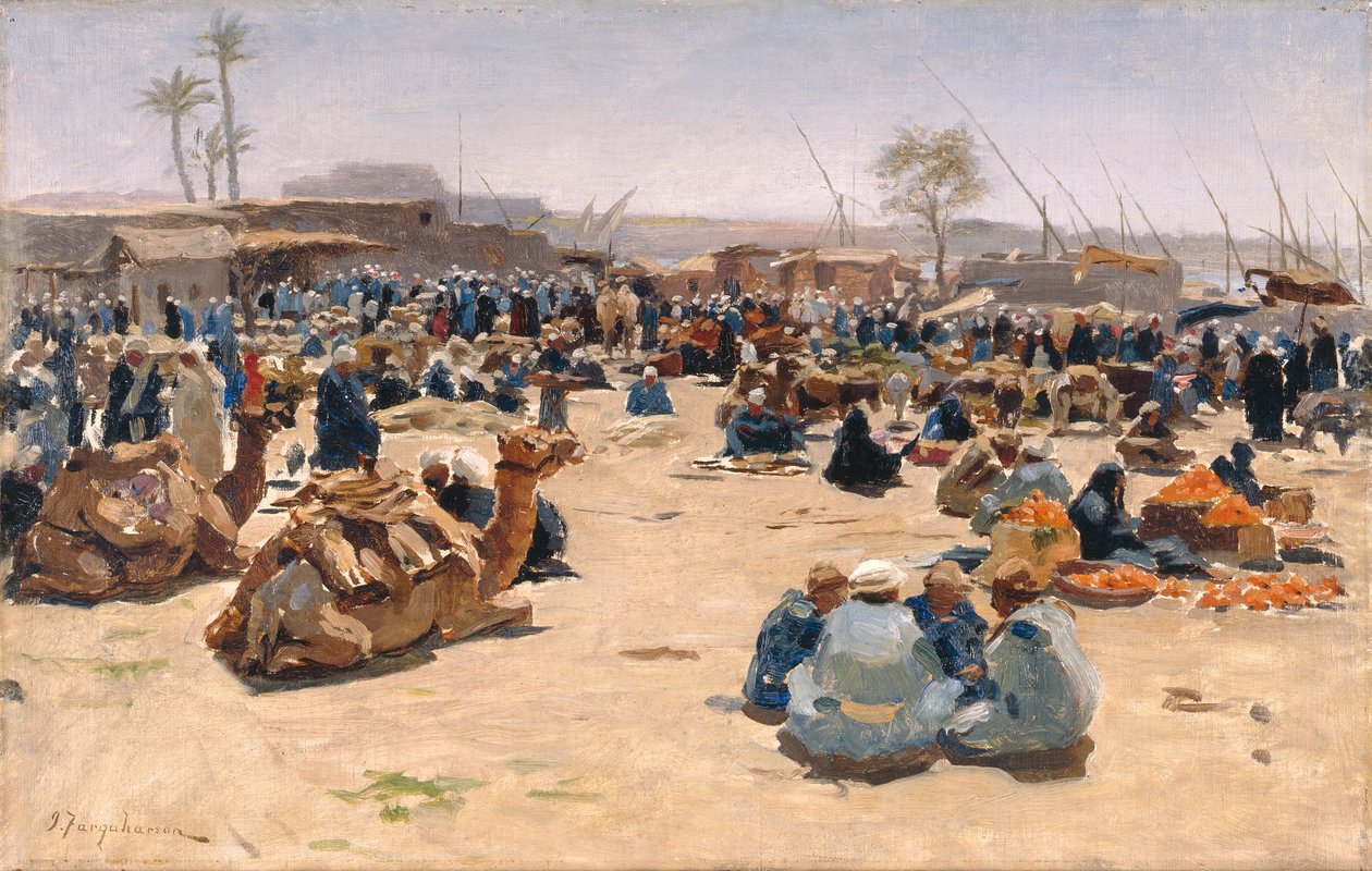 Trh na Nilu, kolem roku 1893 (olej na plátně) od Joseph Farquharson