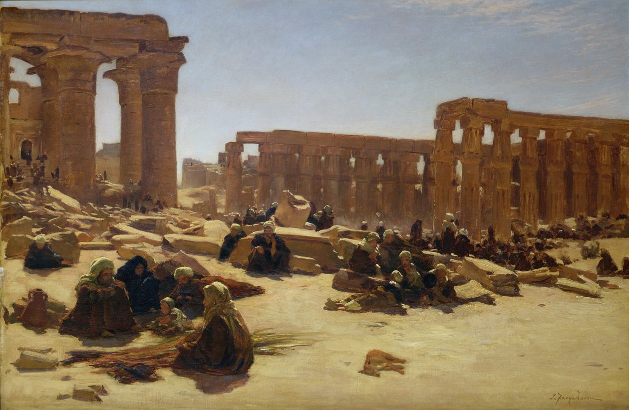 Ruiny chrámu v Luxoru, kolem roku 1890 od Joseph Farquharson