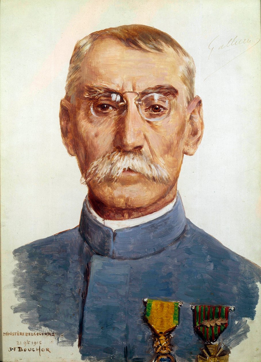 První světová válka (1914-1918): „“ Portrét Marechala Josepha Simona Gallieniho (1849-1916)““ Malba Josepha Felixe Bouchora (1853-1937) 1915 Ne. 0,33 x 0,24 m od Joseph Felix Bouchor