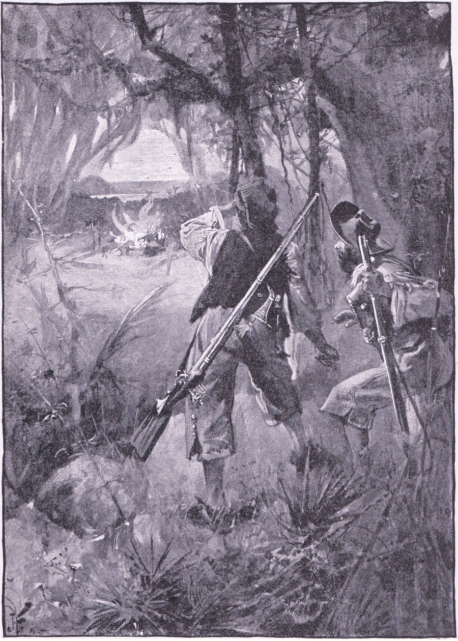 Všechny jejich chatrče a věci v domácnosti hoří společně (litho) od Joseph Finnemore