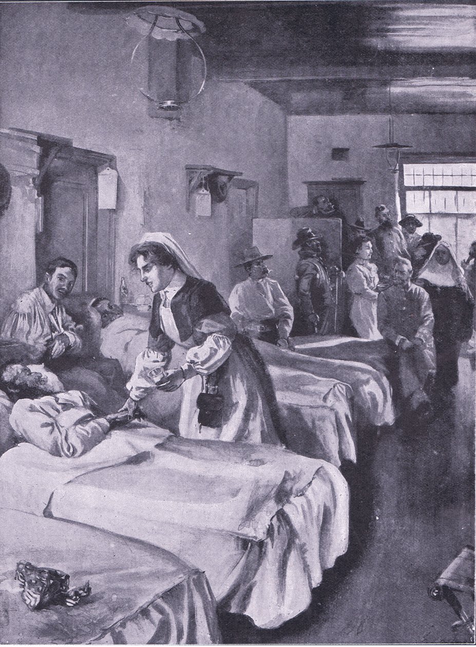 Búrští vězni v Palace Hospital v Simonstown, ilustrace z Po Pretorii: Guerilla War, 1902 od Joseph Finnemore