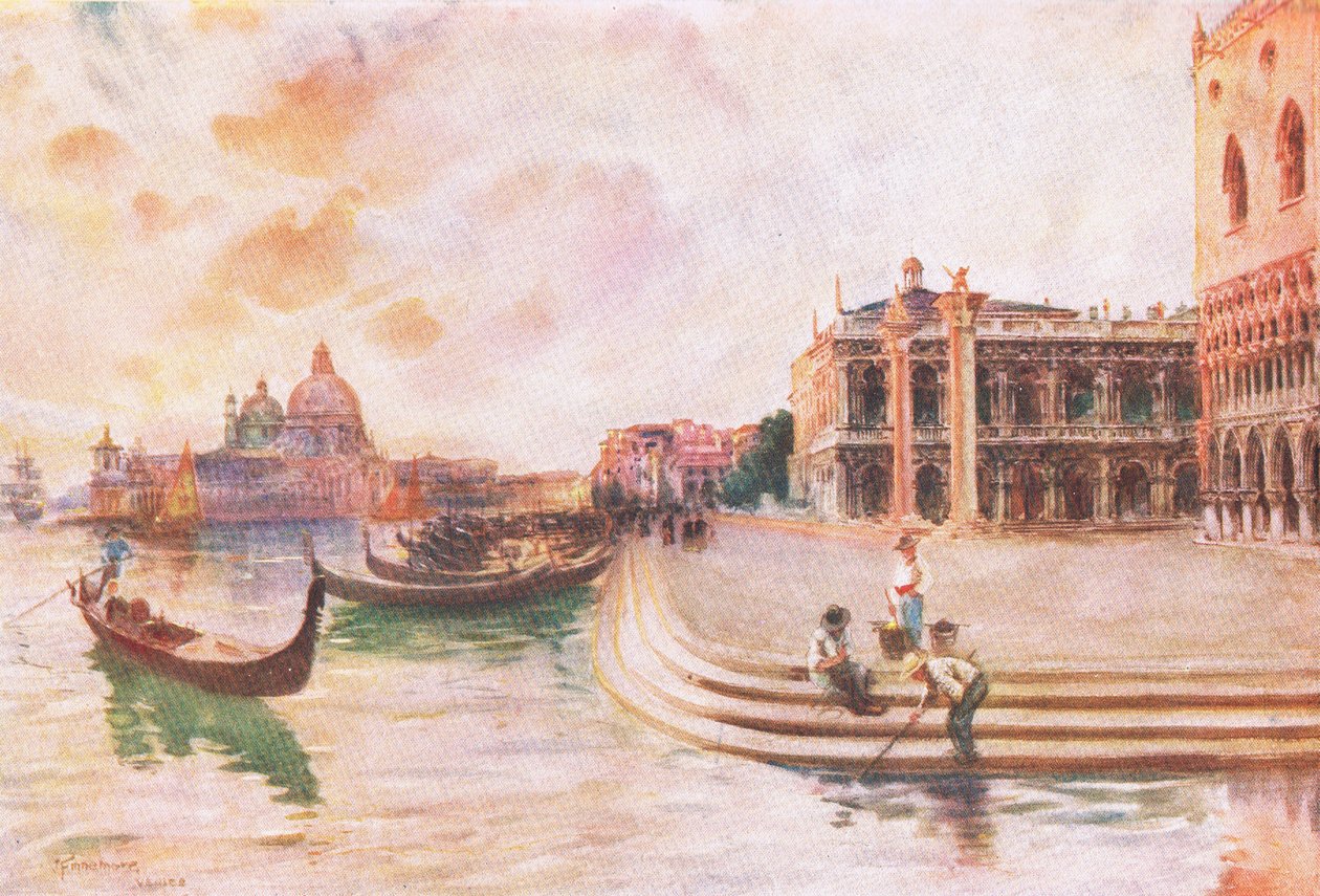 The Molo, Venice, from Hutchinsons Picturesque Europe vydané nakladatelstvím Hutchinson & Son, kolem roku 1930 od Joseph Finnemore