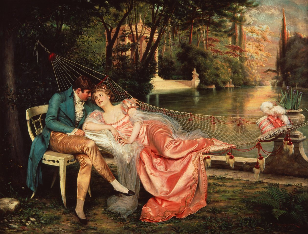 Flirtování (olej na plátně) od Joseph Frederick Charles Soulacroix
