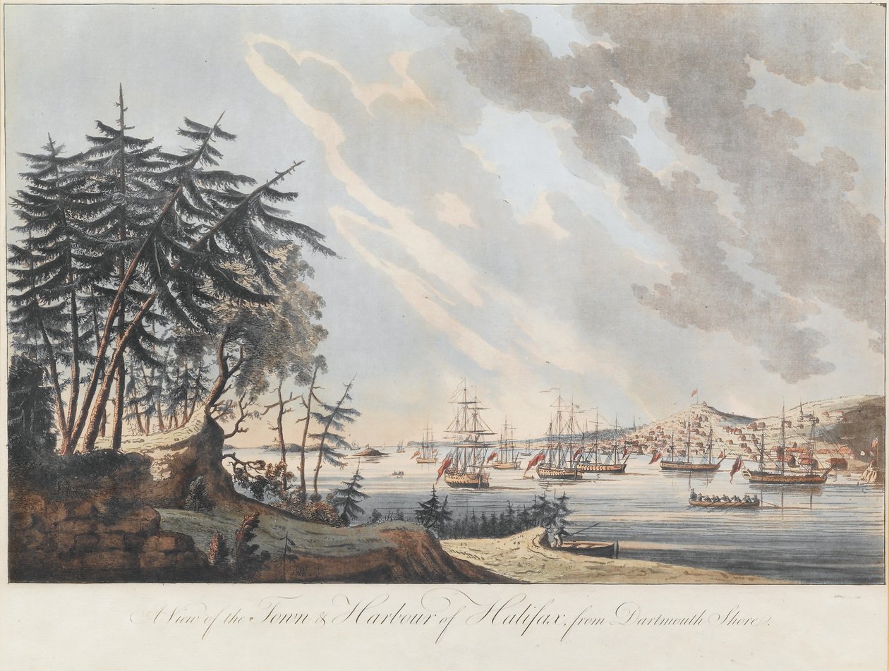 Pohled na město a přístav Halifaxu z Dartmouth Shore, 1781 od Joseph Frederick Wallet DesBarres
