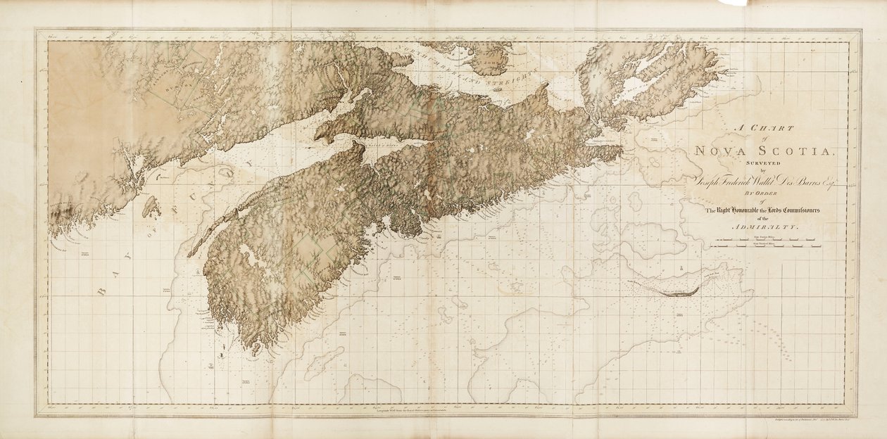 Mapa Nového Skotska od Joseph Frederick Wallet DesBarres