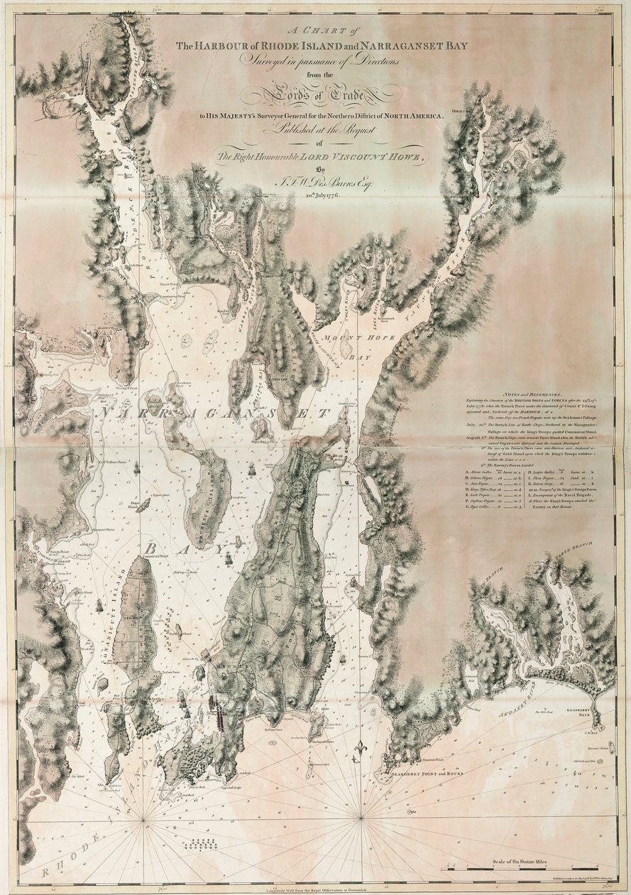 Mapa Ipswichského zálivu a mysu Ann, atlantické pobřeží Severní Ameriky od Joseph Frederick Wallet DesBarres