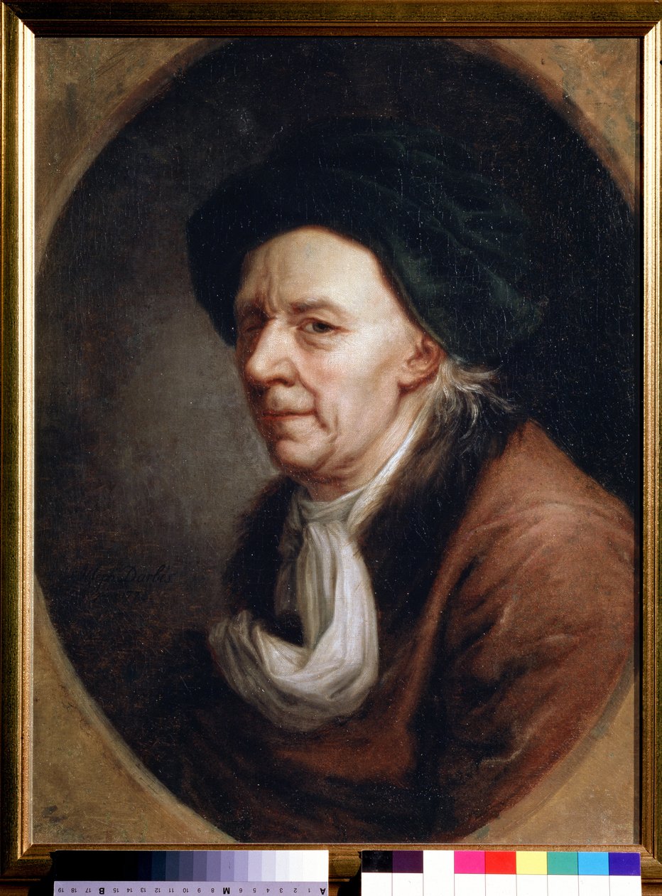 ""Portrét Leonharda Eulera (1707-1783), švýcarského matematika"" Obraz Joseph Friedrich August Darbes (1747-1810) 18. století Rozměr. 61,3 x 47,3 cm Státní Treťjakovská galerie, Moskva Rusko od Joseph Friedrich August Darbes