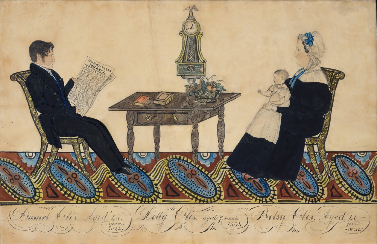 Pan a paní Daniel Otis a dítě, 1834. od Joseph H Davis
