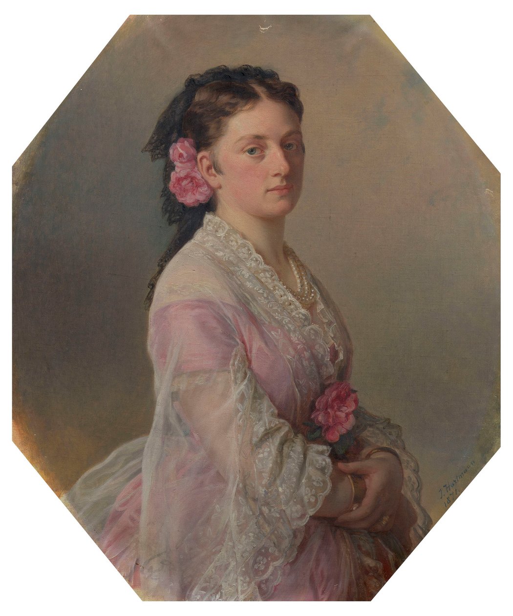 Bádenská princezna Marie, později princezna Ernesta z Leiningenu (1831-1899) od Joseph Hartmann
