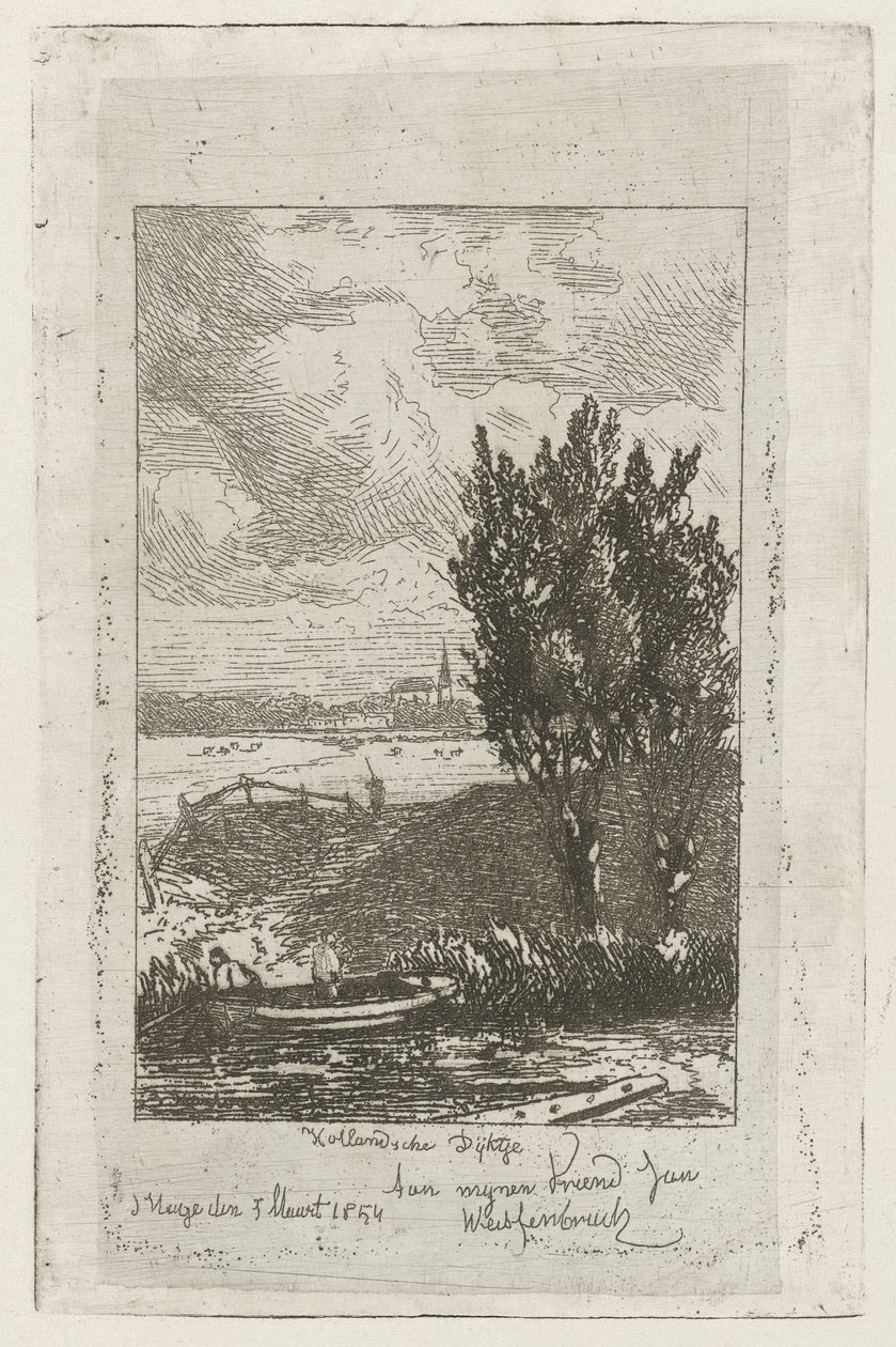 Luční krajina s příkopem Dutch Dike (název na objektu) od Joseph Hartogensis